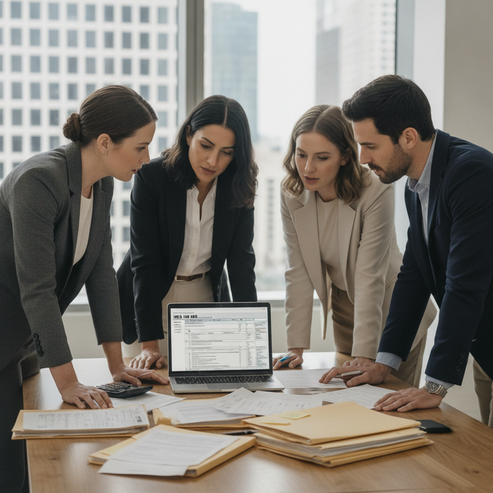 business partners review documents form 1065 png.png
